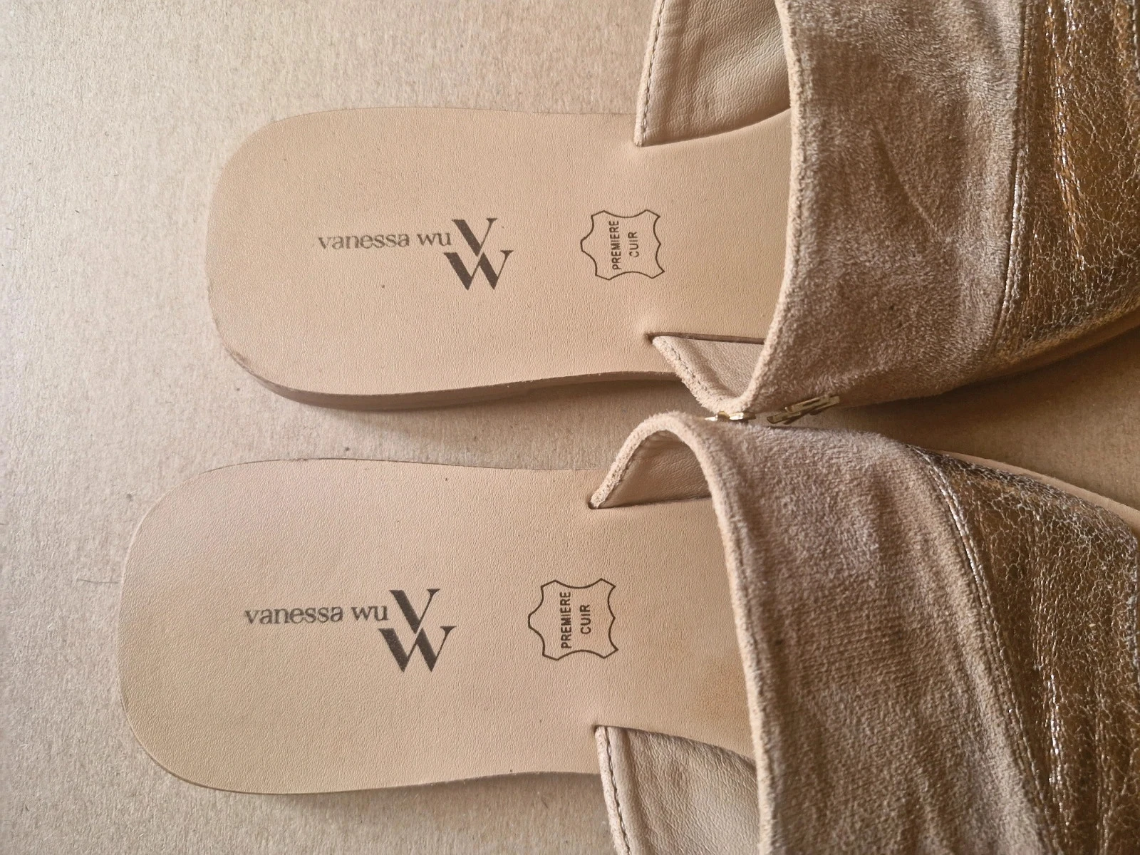 Mules Vanessa Wu bege e dourada - Tamanho 36 – photo 7